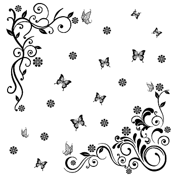 PVC Wall Stickers, for Wall Decoration, Butterfly Pattern, 39x98cm