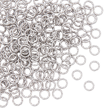 300Pcs 304 Stainless Steel Jump Rings, Open Jump Rings, Twisted, Round Ring, Stainless Steel Color, 6x1mm, 18 Gauge, Inner Diameter: 4mm