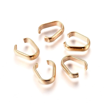 201 Stainless Steel Open Quick Link Connectors, Linking Rings, Golden, 9.5x8.4x2.4mm