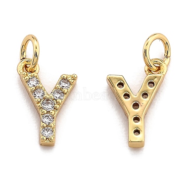 Brass Micro Pave Grade AAA Cubic Zirconia Charms(ZIRC-P067-11G-Y-NR)-2
