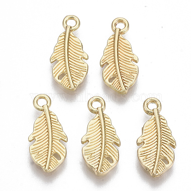 Light Gold Feather Alloy Charms