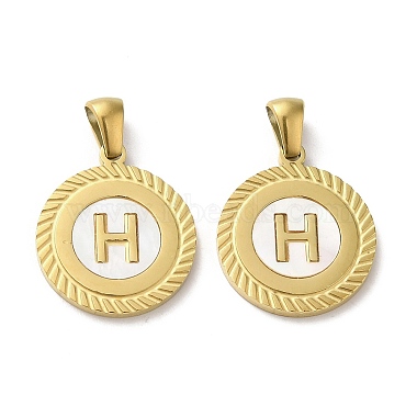 Golden Letter H Shell Pendants