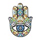 Hamsa Hand/Hand of Miriam with Evil Eye Pattern Porcelain Cup Mats(DJEW-H008-01B)-1