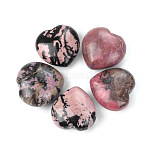 Natural Rhodonite Healing Stones, Heart Stones, Pocket Palm Stones for Reiki Balancing, 30x30mm(PW-WGA91AE-05)