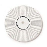 Acrylic Pendants, Vinyl Record, White, 47.5x2.5mm, Hole: 1.6mm(X-OACR-E037-03B)