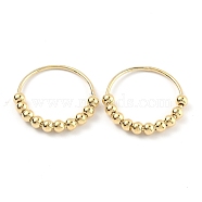 (Jewelry Parties Factory Sale)Brass Finger Ring, with Round Beads, Golden, US Size 8, Inner Diameter: 18mm(RJEW-Z008-03G)