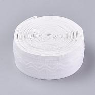 Polyester Non-Slip Silicone Elastic Gripper Band, for Garment Sewing Project, White, 38x1mm, about 6yards/roll(SRIB-WH0006-22C-02)