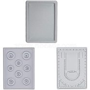 Plastic Bead Design Boards Sets, Gray, 28~34.7x20~26x1~3cm(TOOL-PH0007-02)