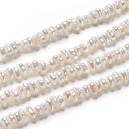 Natural Cultured Freshwater Pearl Beads Strands, Rondelle, Antique White, 3~4.5x1.5~2mm, Hole: 0.5mm, about 66~69pcs/strand, 7.17 inch(18.2cm)(PEAR-I004-07A)