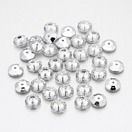 Faceted Flat Round Taiwan Acrylic Rhinestone Beads, Back Plated, Clear, 8x3.5mm, Hole: 1mm(ACRT-M02-8-04)