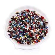 Glass Beads, Mixed Style, Faceted, Mixed Shape, Mixed Color, 2.5~4.5x2.5~3.5mm, Hole: 0.8~1mm, about 1500~1550pcs/50g, about 50g/bag(GLAA-T029-04)