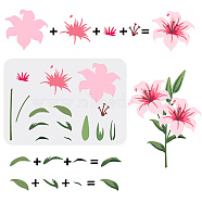 PET Hollow Out Drawing Painting Stencils, for DIY Scrapbook, Photo Album, Flower Pattern, 210x297mm(DIY-WH0403-020)