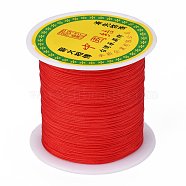 Braided Nylon Thread, Chinese Knotting Cord Beading Cord for Beading Jewelry Making, Red, 0.5mm, about 150yards/roll(NWIR-R006-0.5mm-700)
