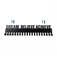 Iron Medal Holder Frame, Medals Display Hanger Rack, Rectangle with Word Dream Believe Achieve Never Give Up, Black, 400x86x27mm(ODIS-XCP0001-19)