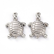 304 Stainless Steel Pendants, Tortoise, Stainless Steel Color, 21x14x4mm, Hole: 1.4mm(X-STAS-G242-15P)