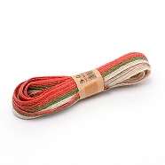 Burlap Ribbon, Hessian Ribbon, Jute Ribbon, for Jewelry Making, Colorful, 3/8 inch(10mm), 5m/bundle(OCOR-TAC0012-03B)