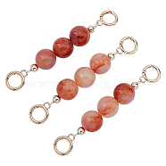 CHGCRAFT ABS Pearl Beads Bag Extender Chains, with Light Gold Alloy Clasp, Orange, 165mm, 3pcs/box(AJEW-CA0001-19)