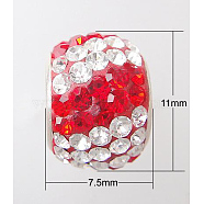 Austrian Crystal with Sterling Silver Single Core European Beads, Large Hole Beads, Rondelle, 227_Light Siam, 11x7.5mm, Hole: 4.5mm(X-CPDL-D007-1)