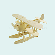 Wood Assembly Toys for Boys and Girls, 3D Puzzle Model for Kids, Seaplane, Antique White, 185x215x95mm(WOCR-PW0001-119B)