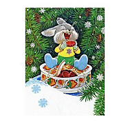 DIY Easter Theme Rabbit Pattern Full Drill Diamond Painting Canvas Kits, with Resin Rhinestones, Diamond Sticky Pen, Plastic Tray Plate and Glue Clay, Mixed Color, 405x300x0.2mm, Rhinestone: about 2.5mm in diameter, 1mm thick, 22bags(DIY-G074-01G)