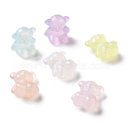 Luminous Acrylic Beads, Glitter Beads, Glow in the Dark, Bear, Mixed Color, 17.5x15x10.5mm, Hole: 3mm, about 370pcs/500g(OACR-E010-24)