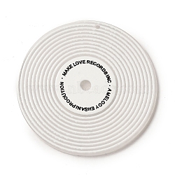 Acrylic Pendants, Vinyl Record, White, 47.5x2.5mm, Hole: 1.6mm(X-OACR-E037-03B)