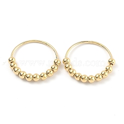 (Jewelry Parties Factory Sale)Brass Finger Ring, with Round Beads, Golden, US Size 8, Inner Diameter: 18mm(RJEW-Z008-03G)