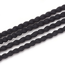 Elastic Cord, 2-Ply, with Nylon Outside and Rubber Inside, Black, 3mm, about 100yard/bundle(300 feet/bundle)(EC-S003-01A)