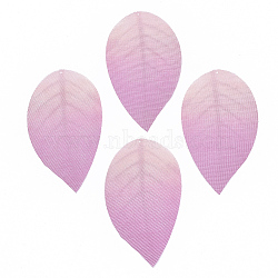 Polyester Organza Fabric Big Pendants, For DIY Jewelry Making Crafts, Leaf, Plum, 50~53x30mm, Hole: 0.5mm(FIND-S322-001B-09)