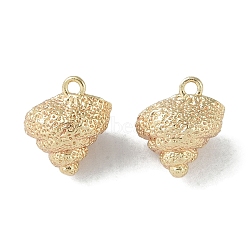 Brass Pendants, Conch, Real 18K Gold Plated, 12.5x10x9mm, Hole: 1.4mm(KK-H482-04G)