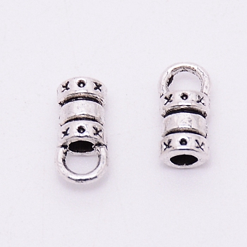 Alloy Cord End, Column, Cadmium Free & Lead Free, Antique Silver, 10x5x4mm, Hole: 3x2.5mm, 100pcs/bag