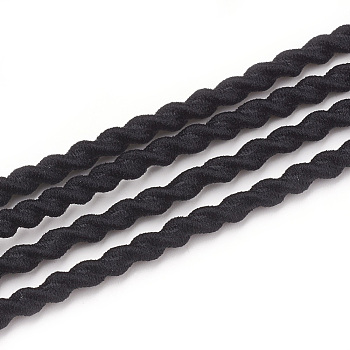 Elastic Cord, 2-Ply, with Nylon Outside and Rubber Inside, Black, 3mm, about 100yard/bundle(300 feet/bundle)