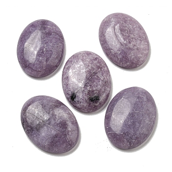 Natural Lilac Jade Cabochons, Oval, 30x21.5~22x5~8.5mm