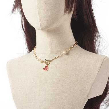 Glass Pearl Beaded Necklaces(NJEW-TA00004)-3