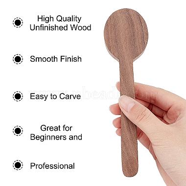 Gorgecraft 4Pcs 2 Style Walnutwood & Beechwood Spoon Mold(DIY-GF0005-08)-3
