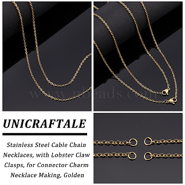 Half Finished 304 Stainless Steel Cable Chain Necklaces(STAS-UN0038-66G)-5