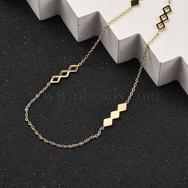 Rhombus 304 Stainless Steel Necklaces