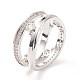 Clear Cubic Zirconia Double Line Finger Ring(RJEW-C028-05P)-1