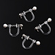 Resin Clip-on Earring Converter with Loops & ABS Plastic Imitation Pearl Beaded(STAS-T064-01P)-1