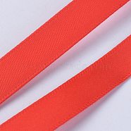 Polyester Satin Ribbons, Double-Face, Red, 10mm, about 5m/strand(SRIB-WH0006-04J)