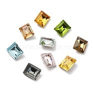 Faceted K9 Glass Rhinestone Cabochons, Pointed Back & Back Plated, Rectangle, Mixed Color, 10x8x4mm(GGLA-R042-04B)