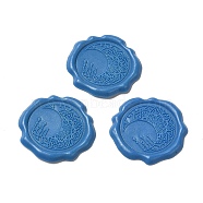 Moon Adhesive Wax Seal Stickers, Envelope Seal Decoration, For Craft Scrapbook DIY Gift, Steel Blue, 31x2mm(DIY-XCP0002-97A)