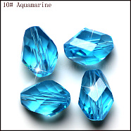 Imitation Austrian Crystal Beads, Grade AAA, Faceted, Bicone, Deep Sky Blue, 10x13mm, Hole: 0.9~1mm(SWAR-F077-13x10mm-10)