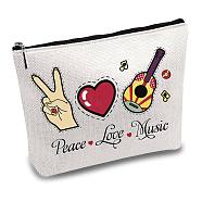 12# Cotton-polyester Bag, Stroage Bag, Rectangle, Heart Pattern, 18x25cm(ABAG-WH0029-034)