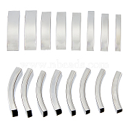 16pcs 8 styles 201 Stainless Steel Slide Charms, Rectangle, Stainless Steel Color, 6.5~14x38.5~41x9~11mm, 2pcs/style(STAS-BC0003-69)