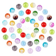 Transparent Crackle Acrylic Beads, Round, Mixed Color, 67x42mm, 180pcs/box(CACR-NB0001-03)
