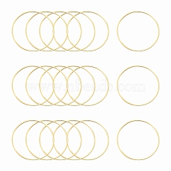 Brass Linking Rings, Long-Lasting Plated, Round Ring, Real 24K Gold Plated & Stainless Steel Color, 40x1mm, Inner Diameter: 38mm(X-KK-Y003-03L-G)