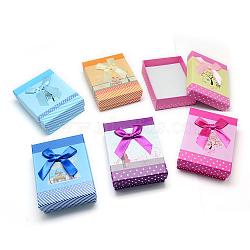 Cardboard Boxes, with Sponge Insdie, Rectangle, Mixed Color, 9x7x3cm(CBOX-S017-03)