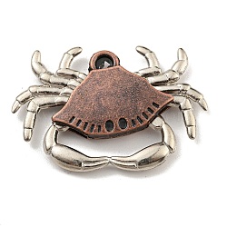 Tibetan Style Alloy Pendants, Crab
, Cadmium Free & Lead Free, Red Copper, 28x41.5x5.5mm, Hole: 3mm(FIND-C052-20R)