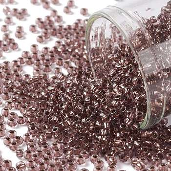 TOHO Round Seed Beads, Japanese Seed Beads, (746) Copper Lined Light Amethyst, 11/0, 2.2mm, Hole: 0.8mm, about 5555pcs/50g